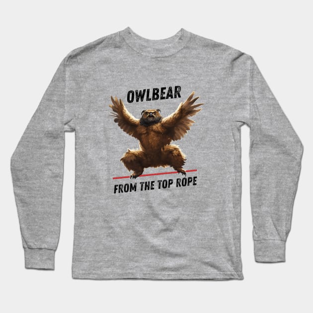 Owlbear from the top rope Long Sleeve T-Shirt by MeowtakuShop